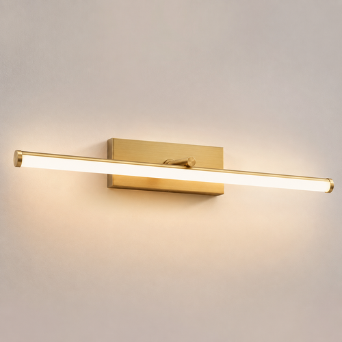 Aplique LED lineal Oravel de latón cepillado