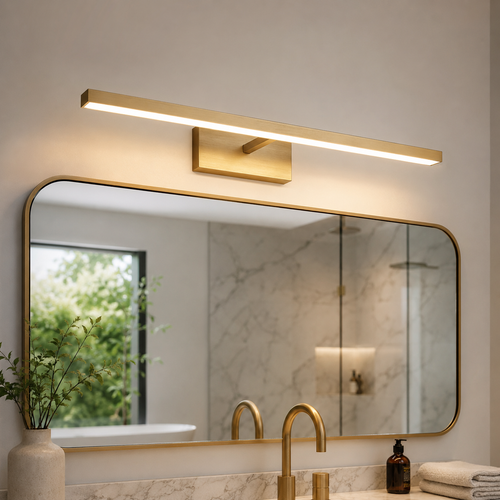 Aplique LED Oravel sobre espejo de baño