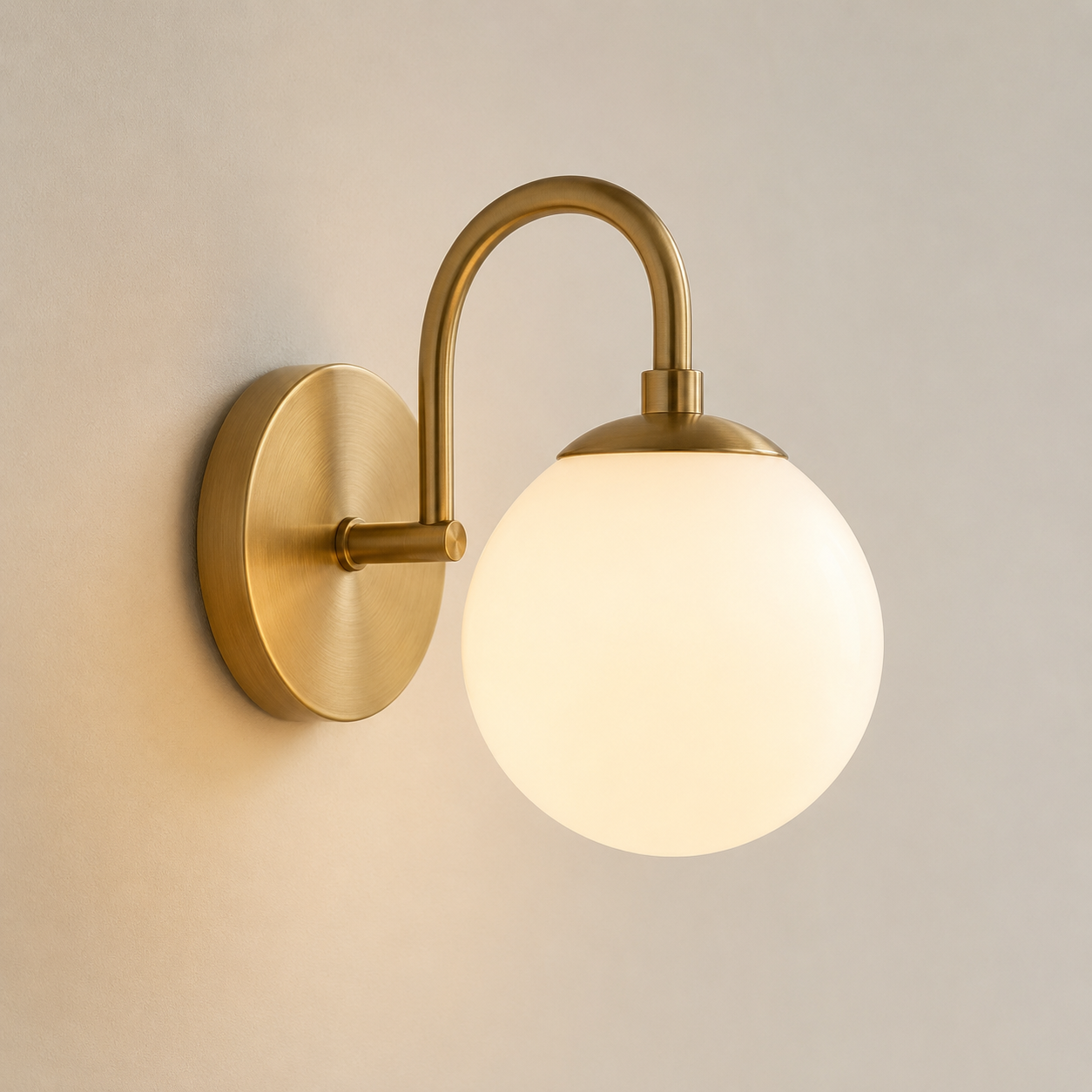 Aplique de pared Aether globo de cristal opalino