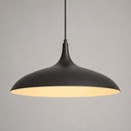 Lámpara colgante Sombrero midcentury de metal mate negro